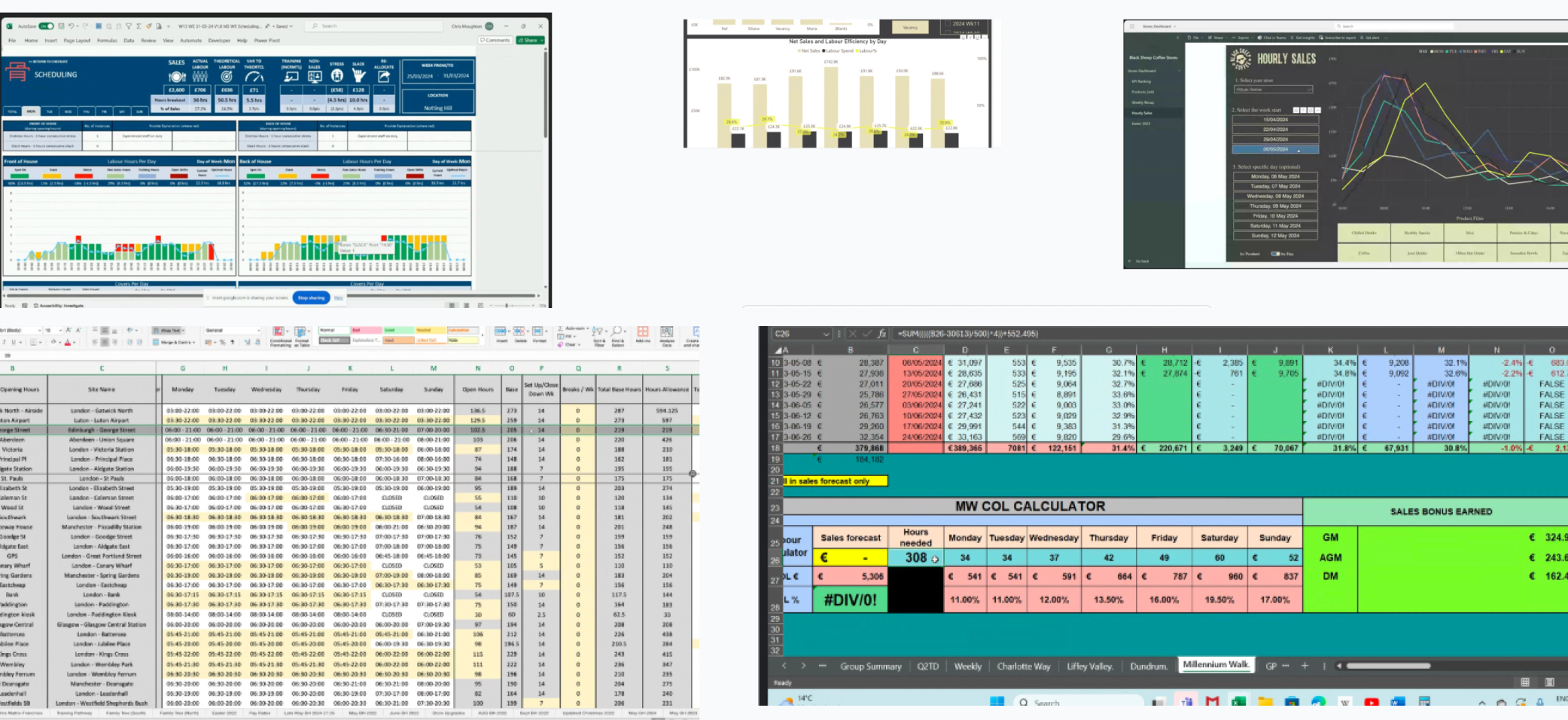 Spreadsheet-based scheduling approach