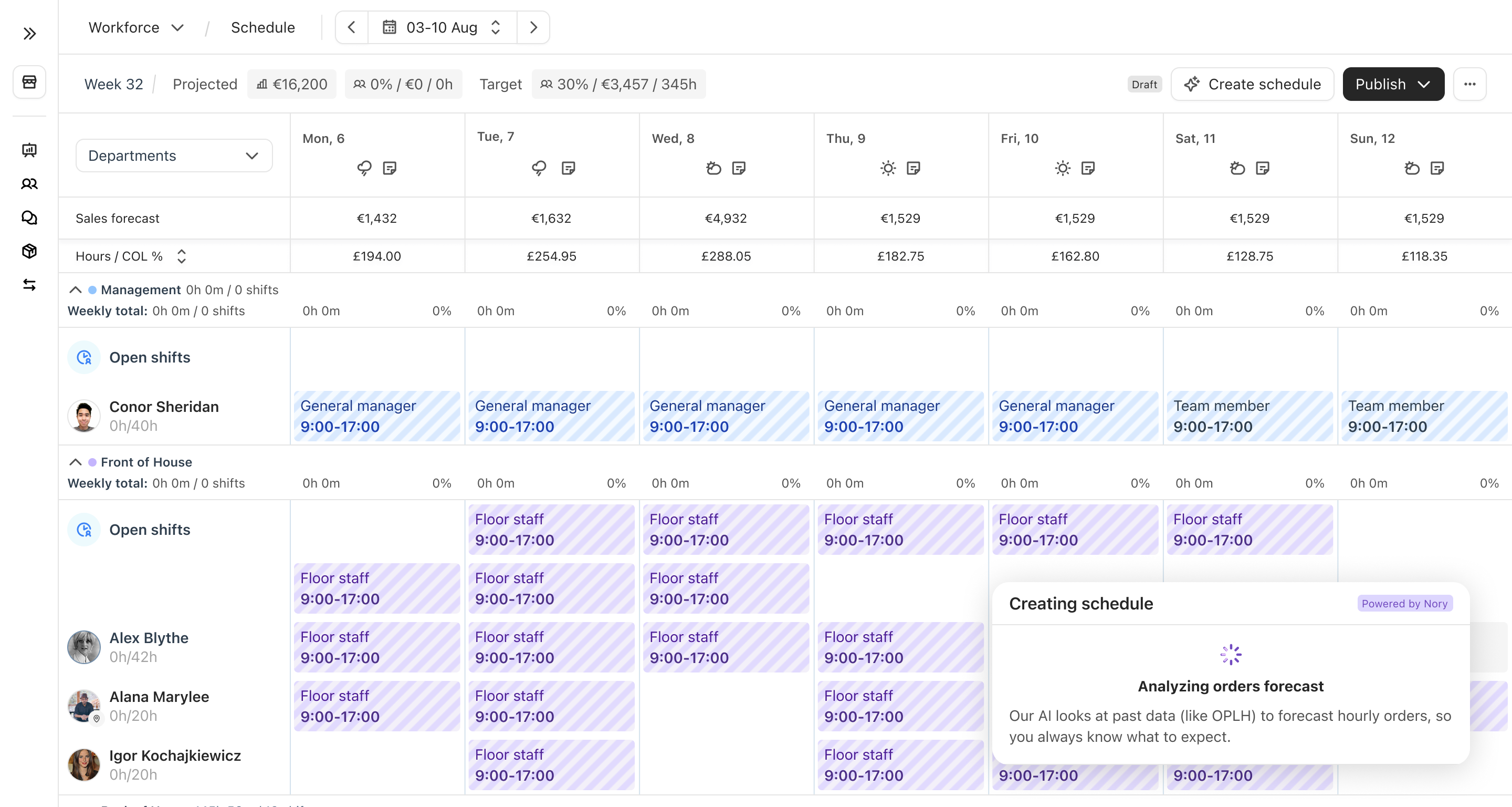 Intelligent scheduling